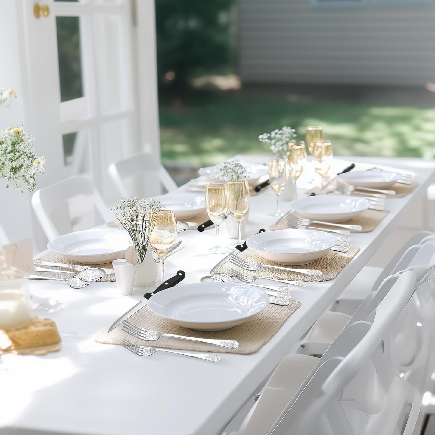 48-Pc Silverware Set, 8 Places, with Organizer & Steak Knives, Mirror Polish