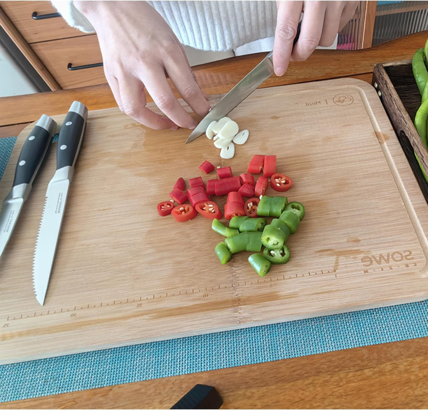 3-Pc Kitchen Knife Set, High-Carbon Steel, Black Handle, 3.5 & 5 Inch