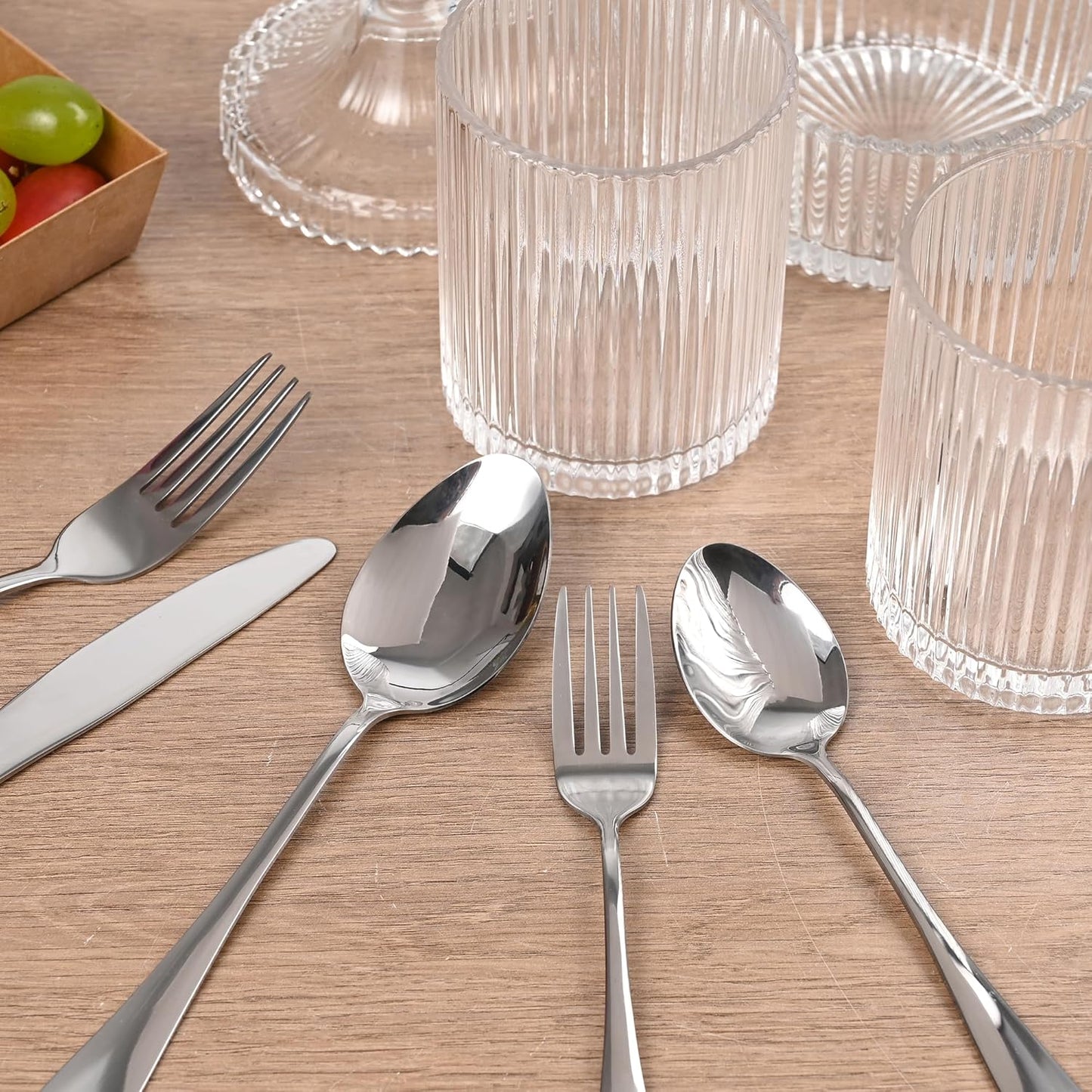 40-Pc Silverware Set, 8 Places, with Drawer Organizer, Rust-Proof