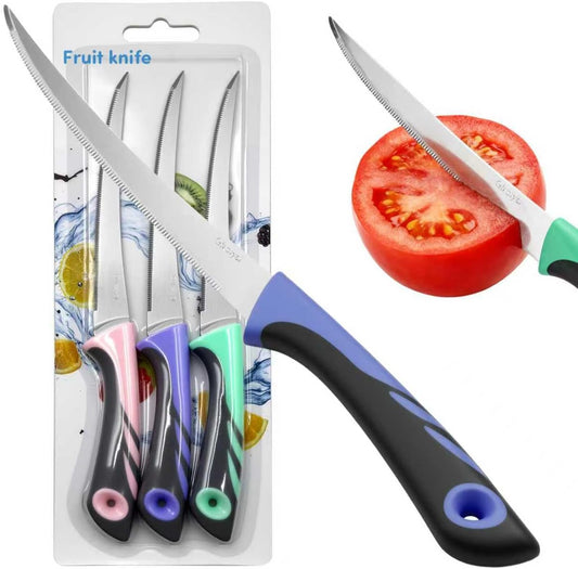 3-Pack Tomato Knives, Serrated, Ultra-Sharp, Non-Slip Handles