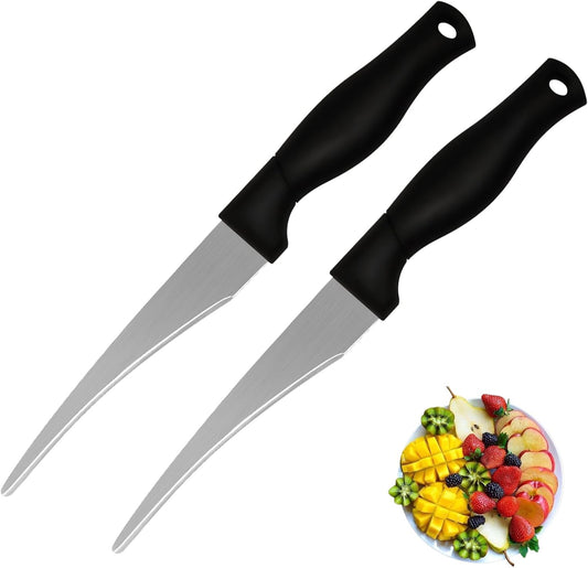 2-Pack Curved Paring Knives, Ultra-Sharp, Concave Blade