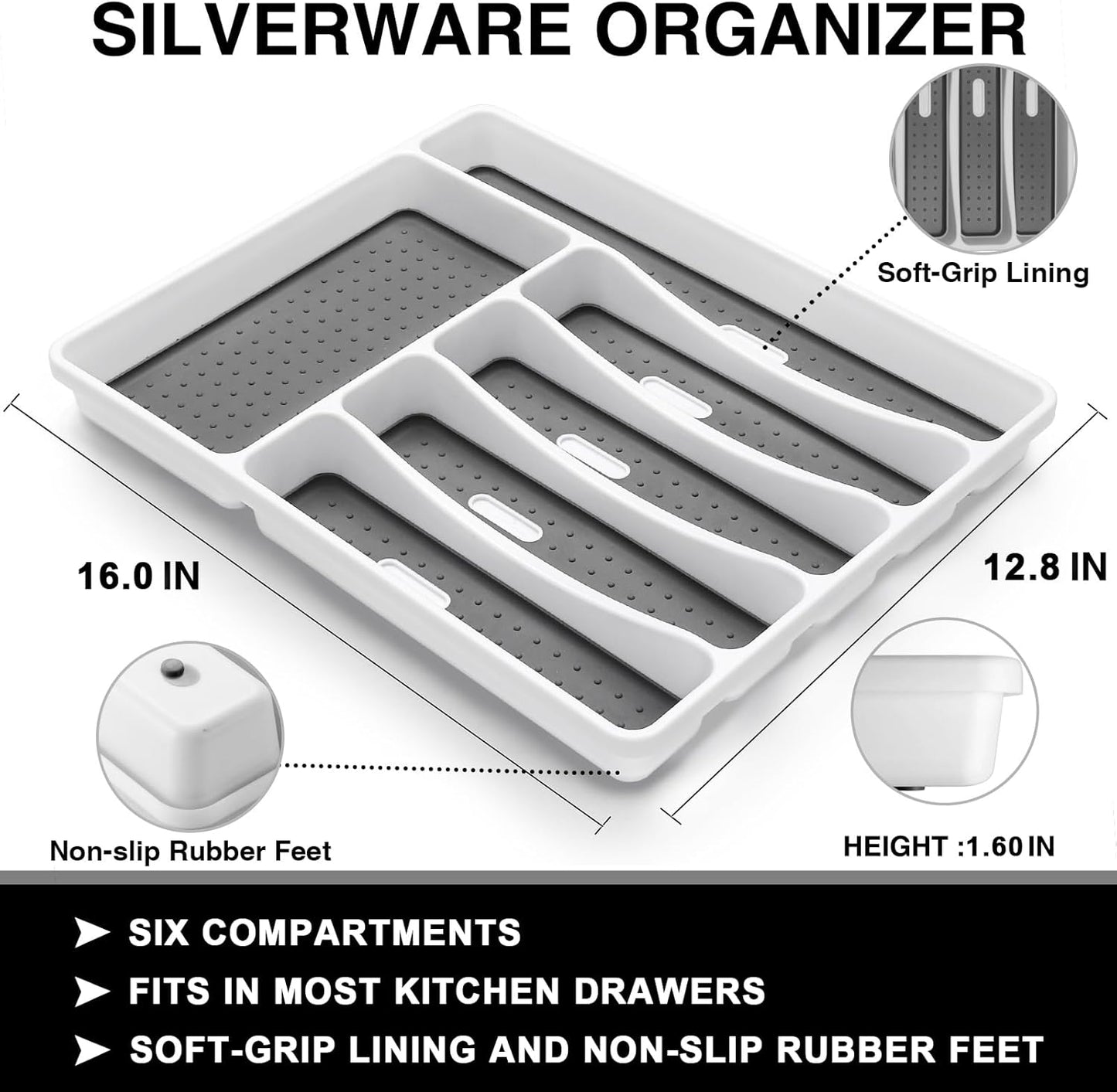 49-Pc Silverware Set, 8 Places, with Organizer & Steak Knives, Heavy Duty