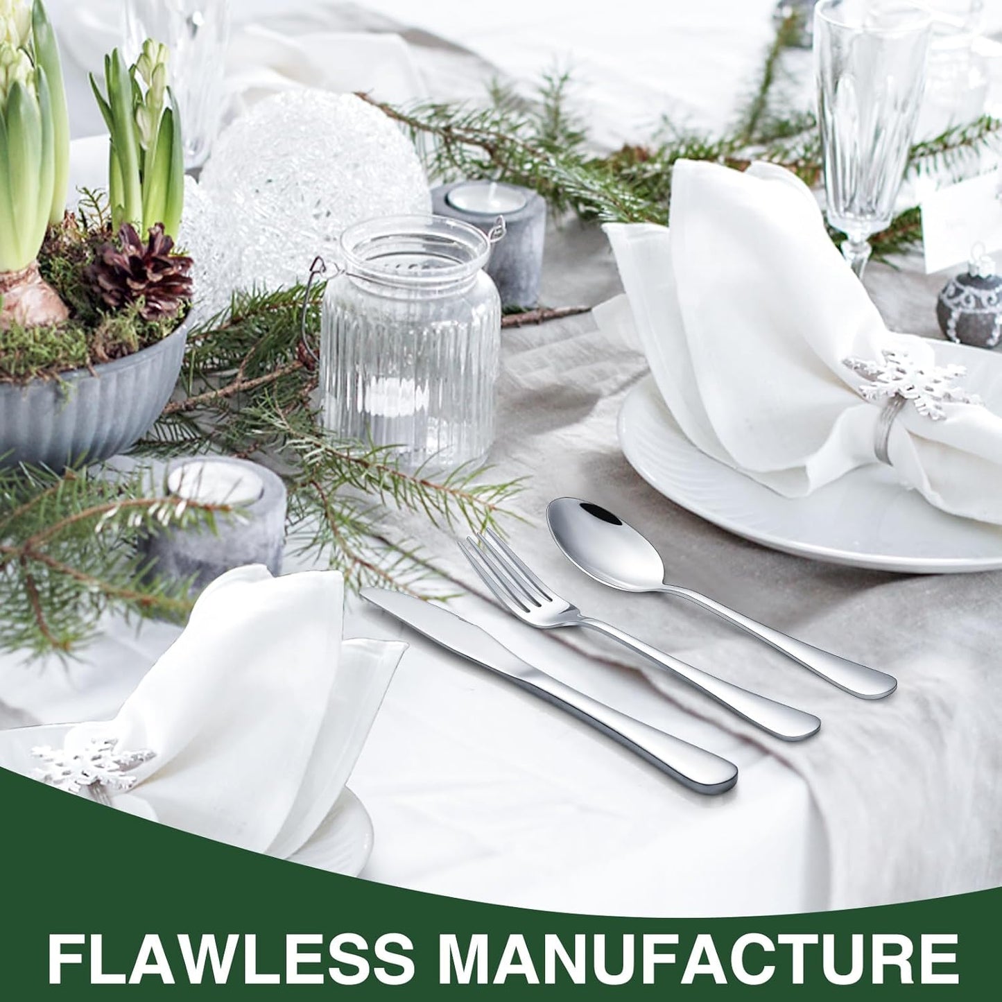 60-Pc Silverware Set, 12 Places, with Organizer, AIVIKI, Dishwasher Safe