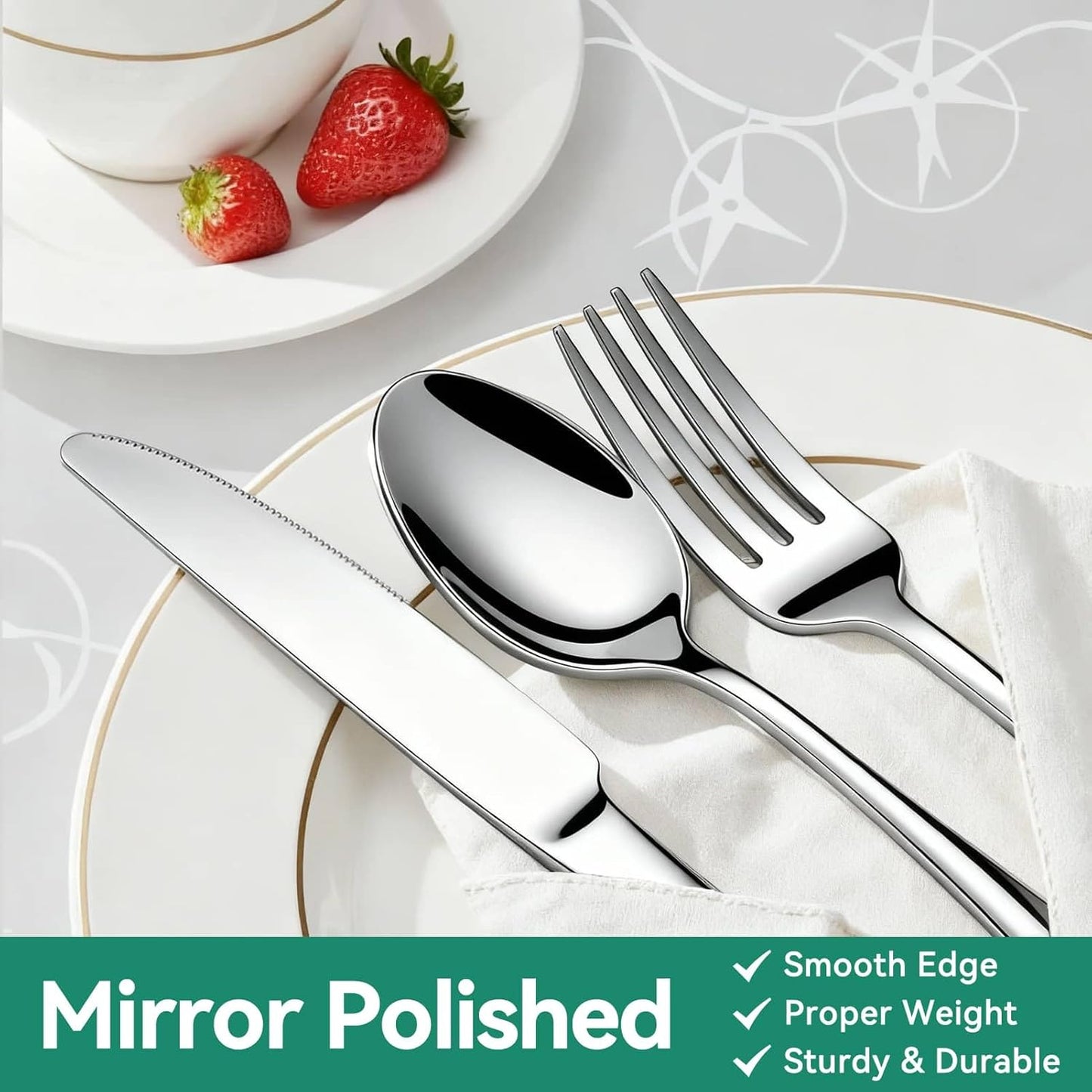 49-Pc Silverware Set, 8 Places, with Organizer, Forks, Spoons & Steak Knives