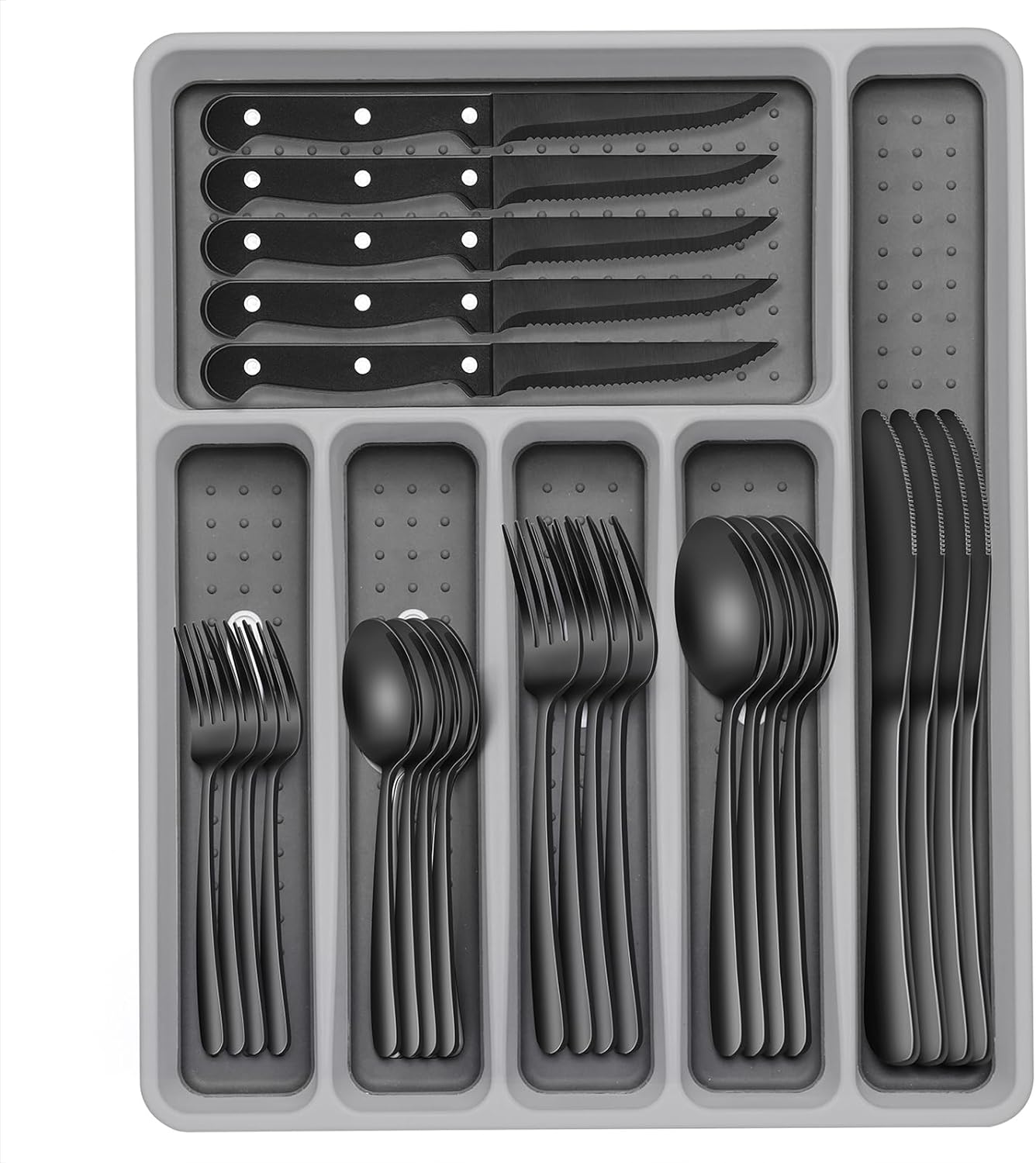 49-Pc Silverware Set, 8 Places, with Organizer & Steak Knives, Heavy Duty