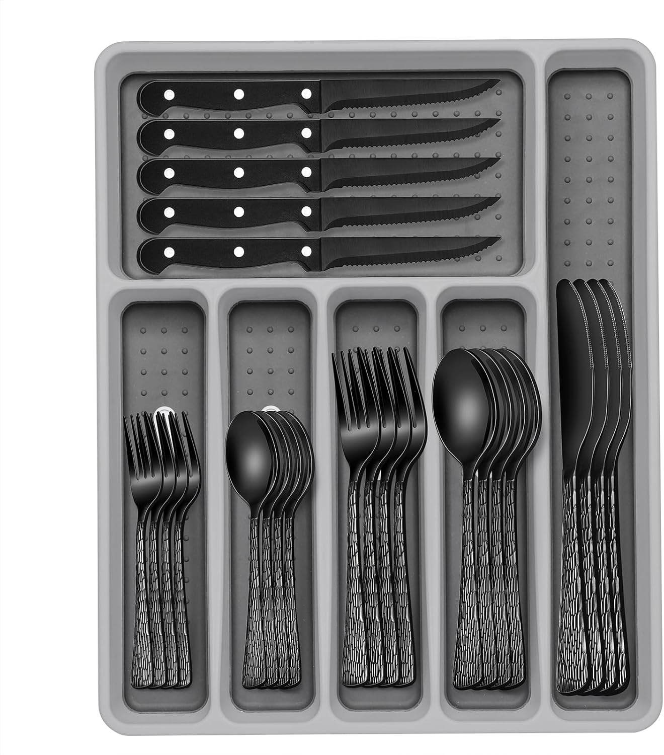 49-Pc Silverware Set, 8 Places, with Organizer & Steak Knives, Heavy Duty