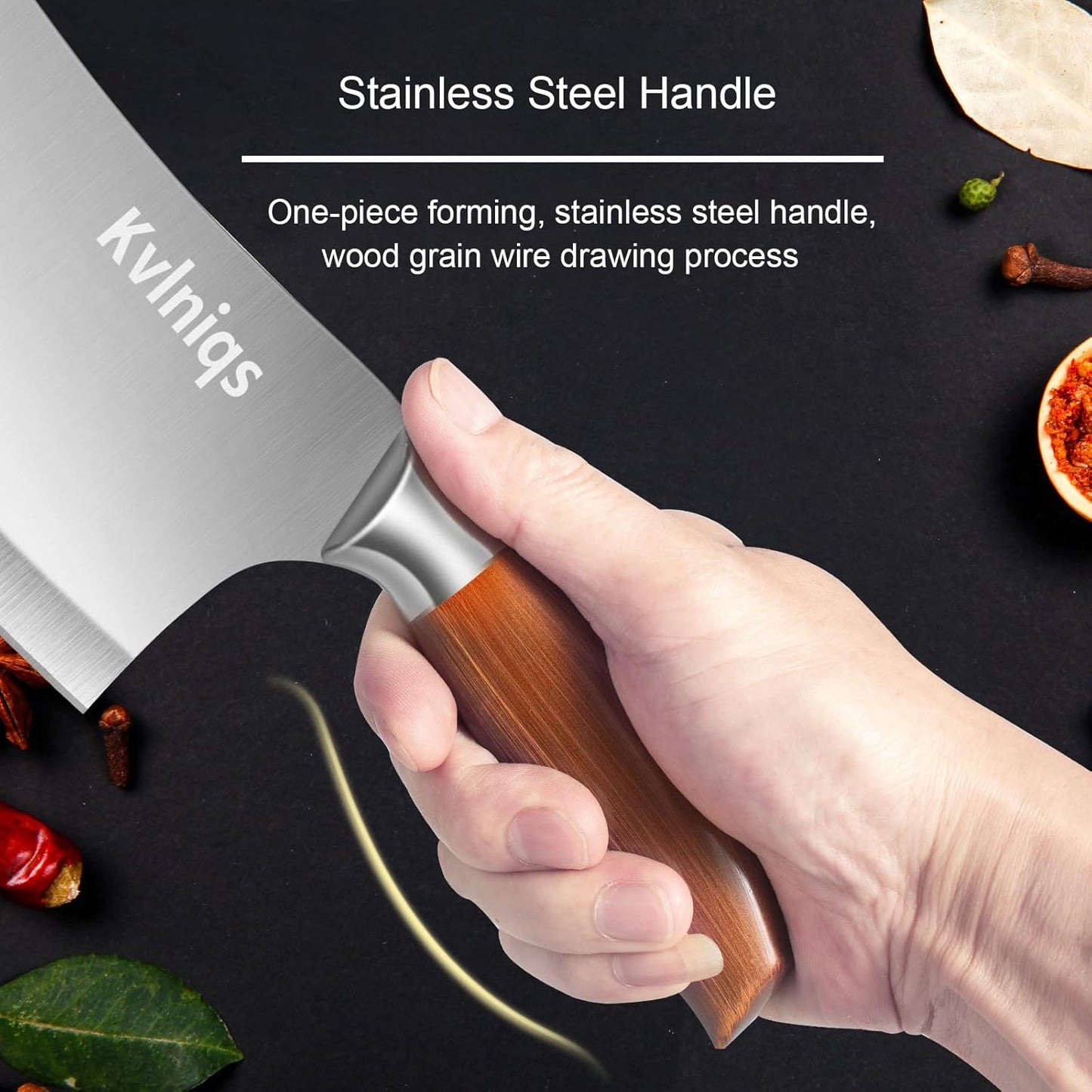 7-Inch Meat Cleaver, High Carbon Steel, Full Tang, Non-Slip Handle
