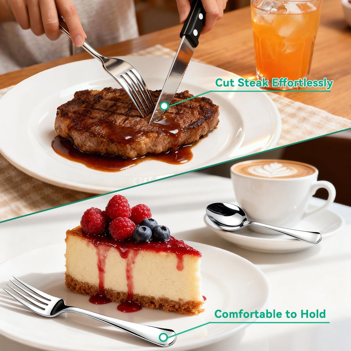 49-Pc Silverware Set, 8 Places, with Organizer, Forks, Spoons & Steak Knives