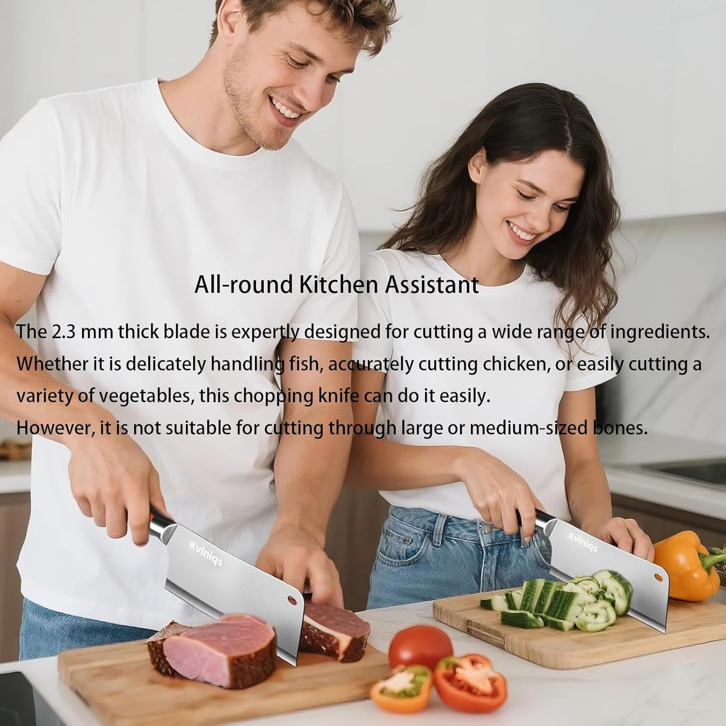 7-Inch Meat Cleaver, High Carbon Steel, Full Tang, Non-Slip Handle