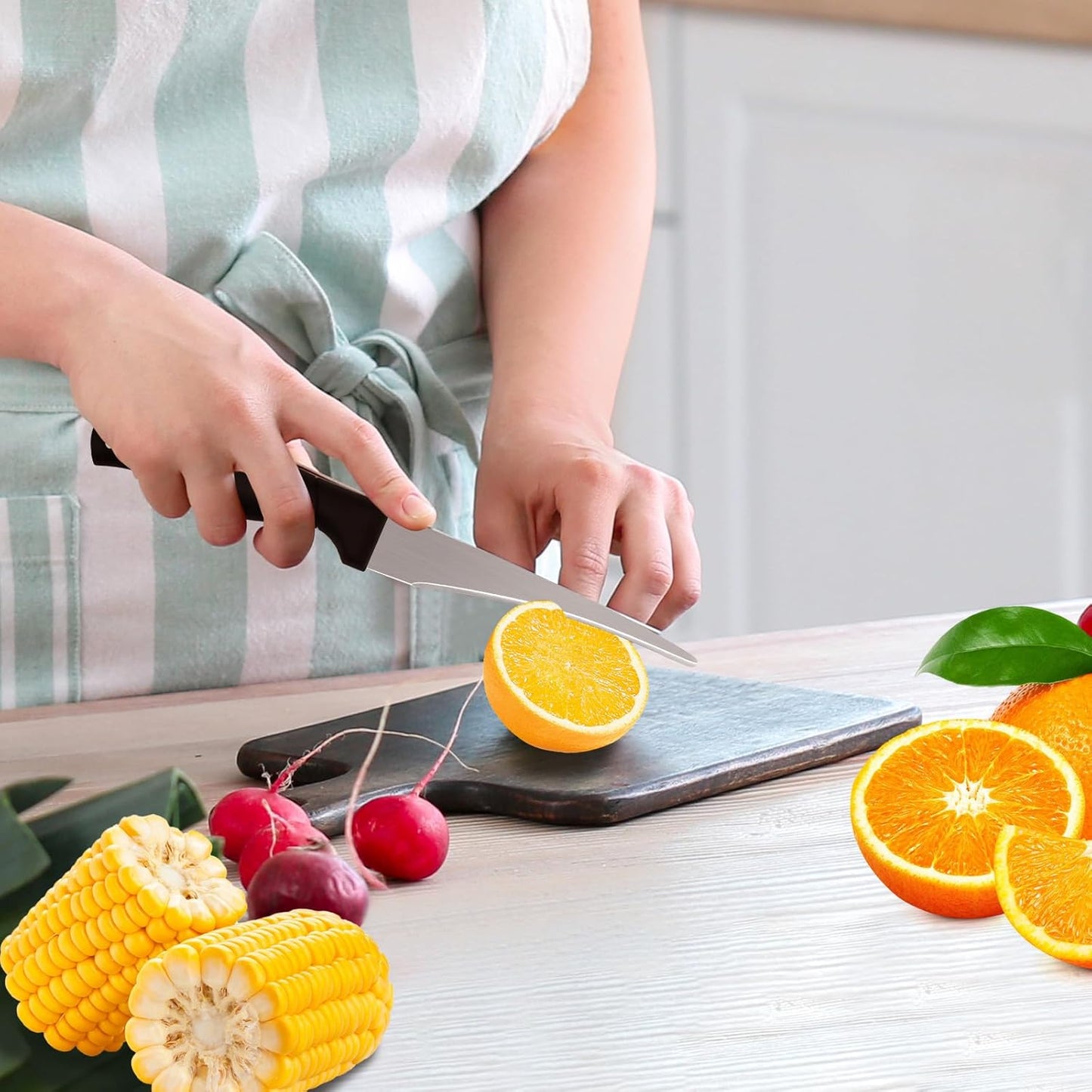 2-Pack Curved Paring Knives, Ultra-Sharp, Concave Blade