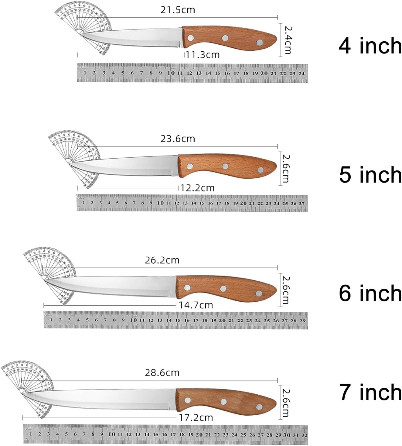 Paring Knife, Stainless Steel, Wood Handle, Ultra Sharp