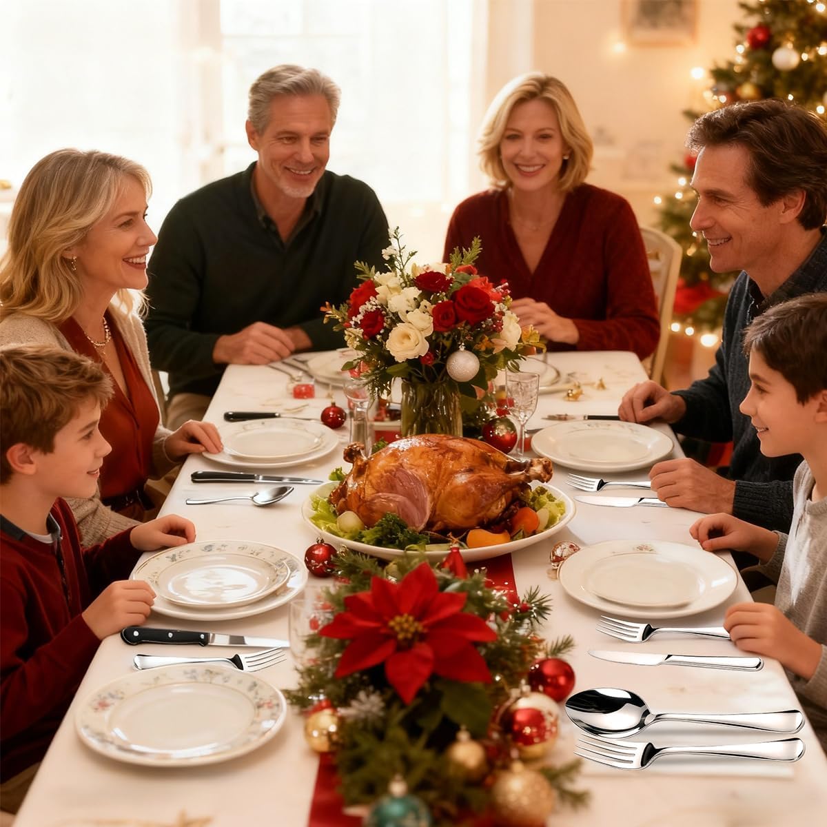 49-Pc Silverware Set, 8 Places, with Organizer, Forks, Spoons & Steak Knives