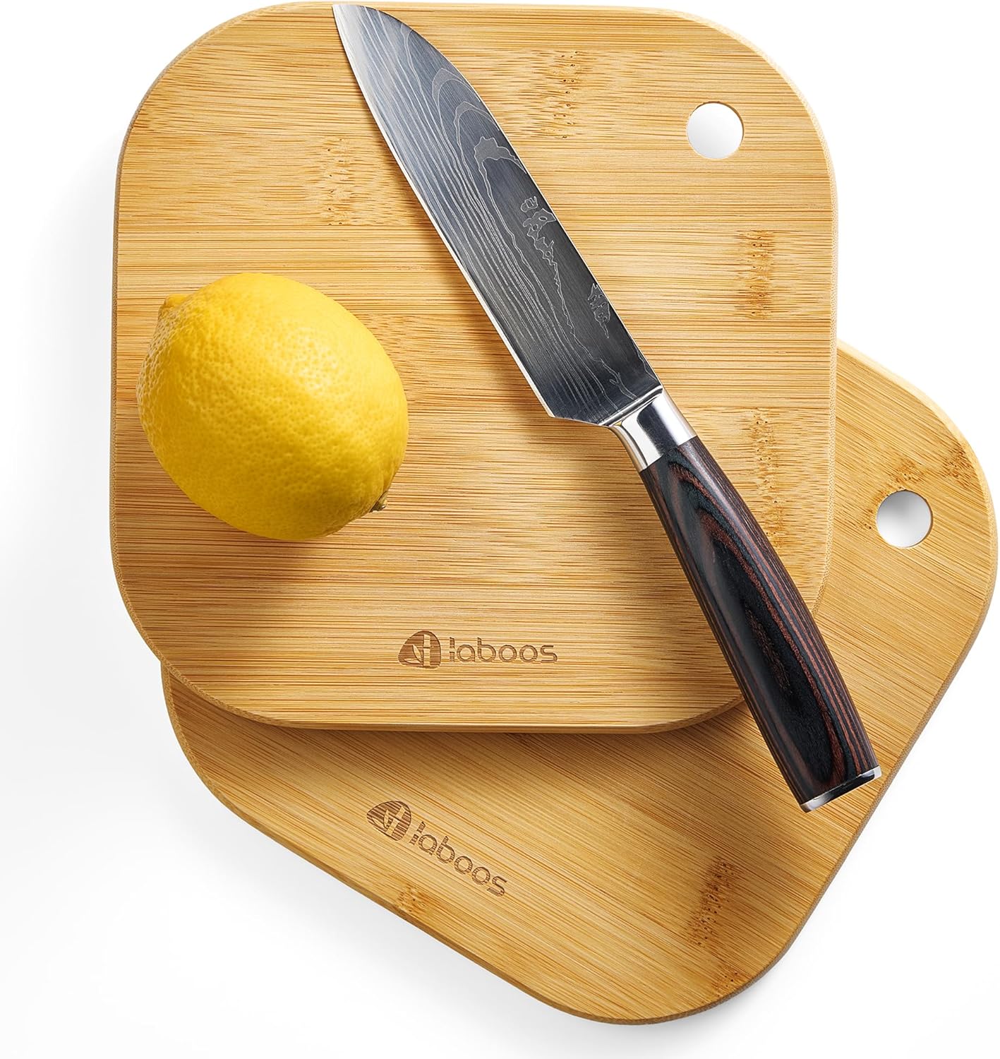 Home Mini Cutting Board, Set of 2, Solid Bamboo, Small