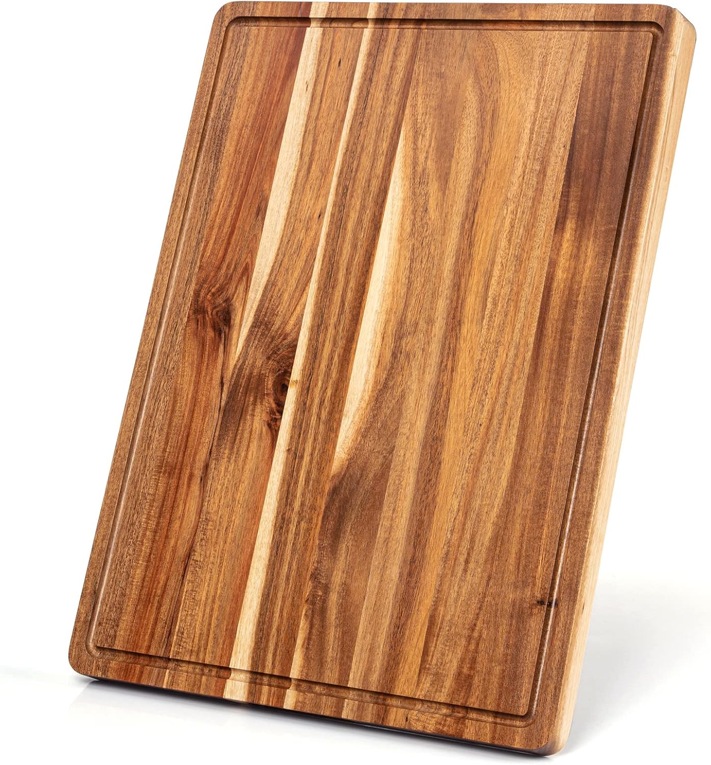 1.5-Inch Thick Acacia Cutting Board, 20x15 Inch, with Juice Groove & Handle