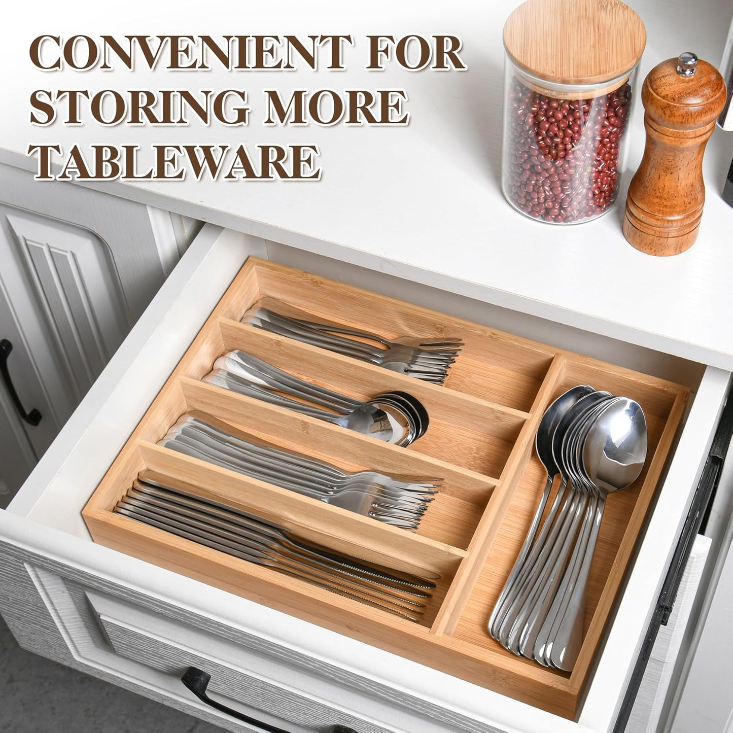 40-Pc Silverware Set, 8 Places, with Drawer Organizer, Rust-Proof