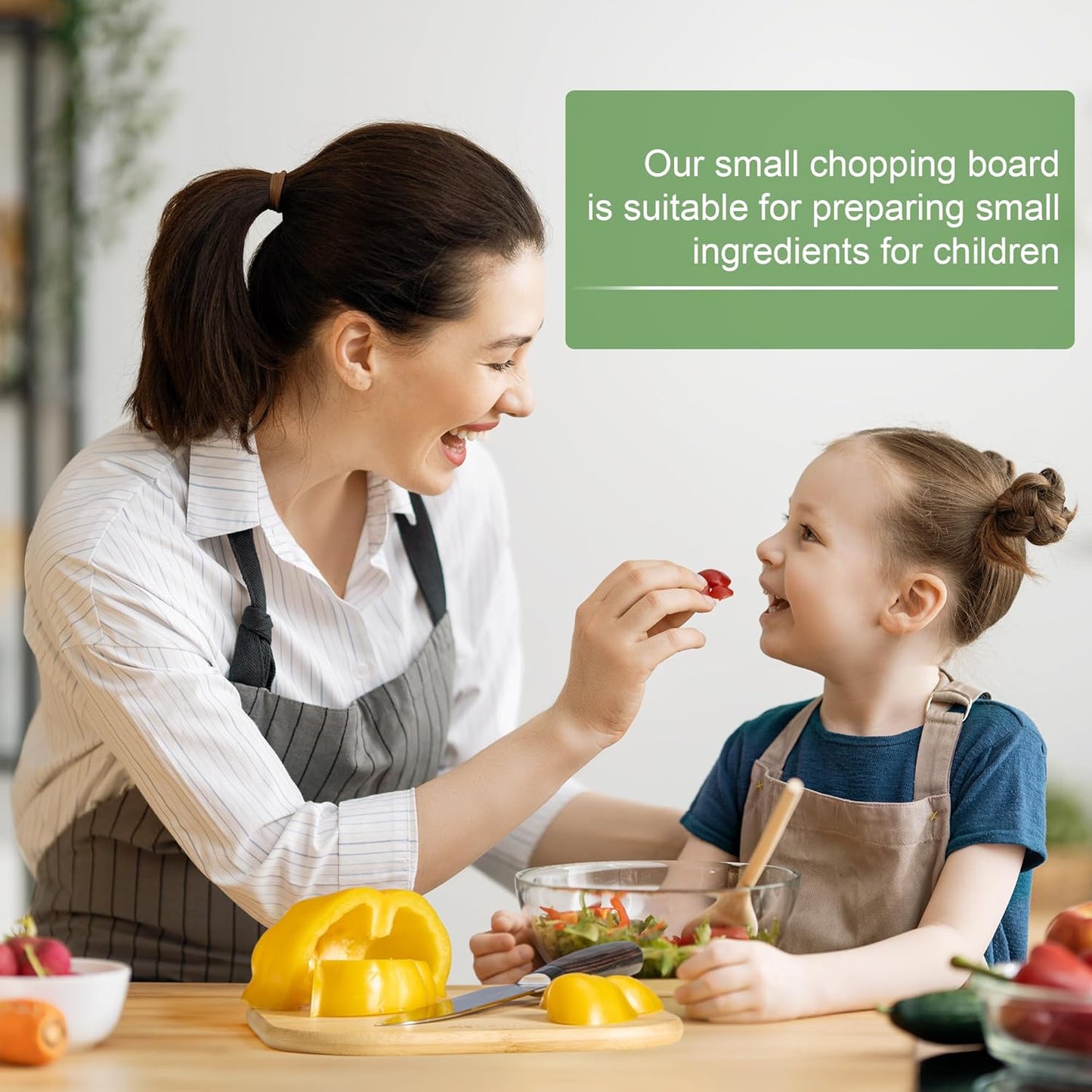 Home Mini Cutting Board, Set of 2, Solid Bamboo, Small