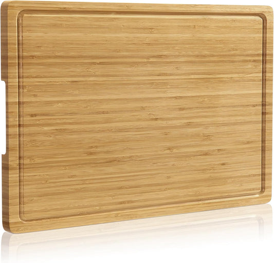 20-Inch Bamboo Cutting Board, Extra Large, with Juice Groove, Reversible