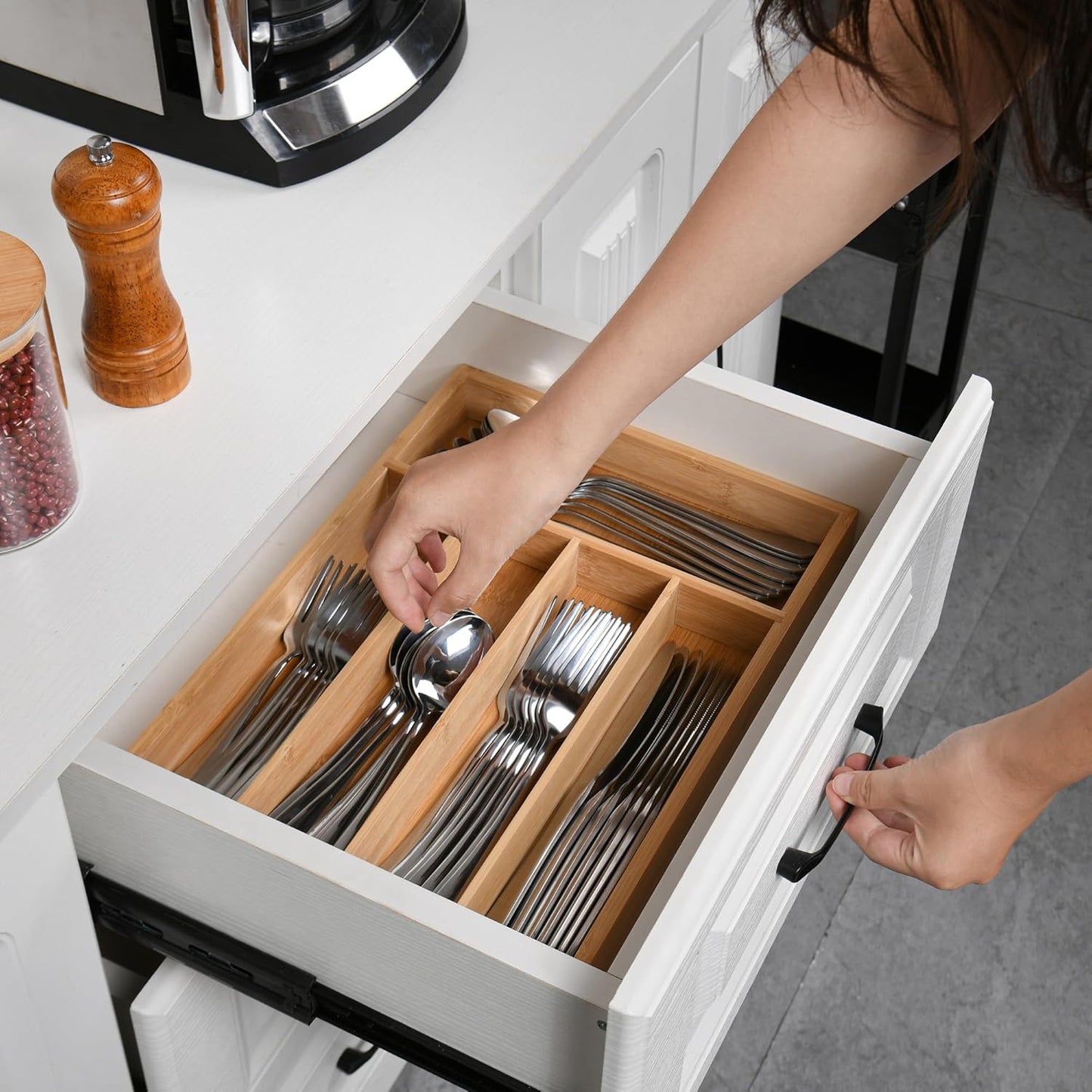 40-Pc Silverware Set, 8 Places, with Drawer Organizer, Rust-Proof