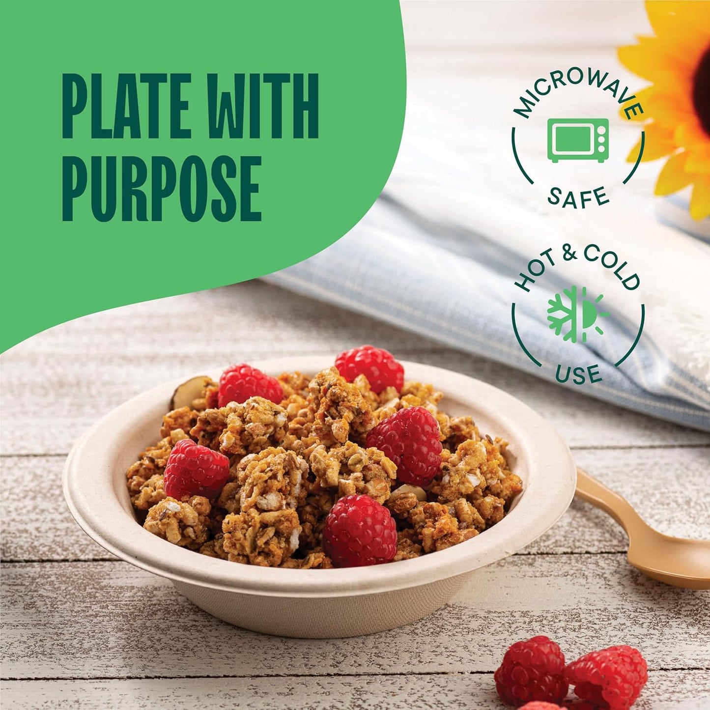 125-Pack Compostable Paper Bowls, 16 oz, PFAS-Free, Natural Brown