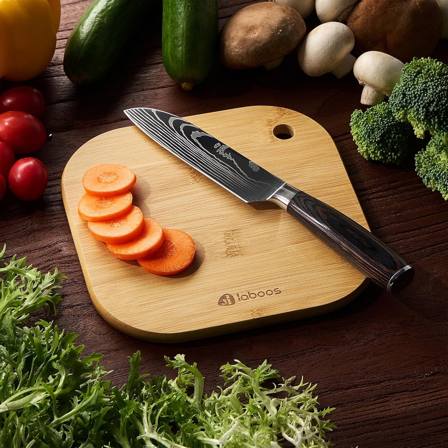 Home Mini Cutting Board, Set of 2, Solid Bamboo, Small